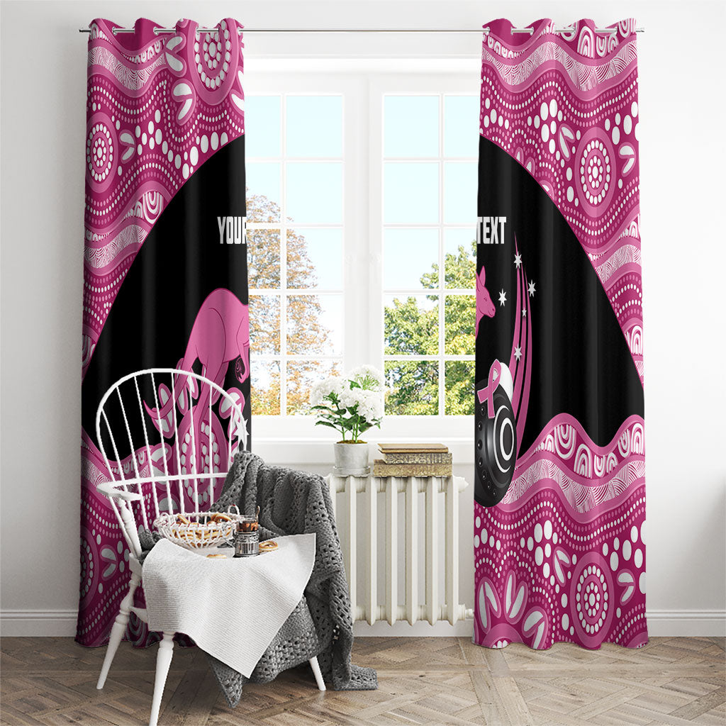Bowls Australia Breast Cancer Custom Window Curtain Think Pink Aboriginal Art