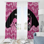 Bowls Australia Breast Cancer Custom Window Curtain Think Pink Aboriginal Art