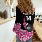 Bowls Australia Breast Cancer Custom Women Casual Shirt Think Pink Aboriginal Art