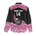Bowls Australia Breast Cancer Custom Women Casual Shirt Think Pink Aboriginal Art