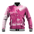 Bowls Australia Breast Cancer Personalised Baseball Jacket Aussie Kangaroo Marble Sporty