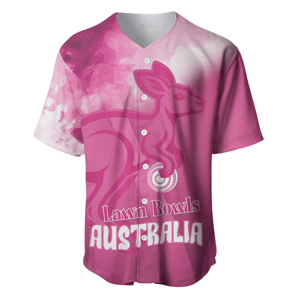 Bowls Australia Breast Cancer Personalised Baseball Jersey Aussie Kangaroo Marble Sporty