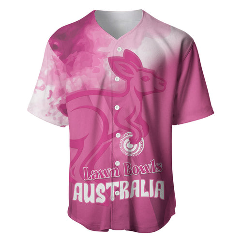Bowls Australia Breast Cancer Personalised Baseball Jersey Aussie Kangaroo Marble Sporty