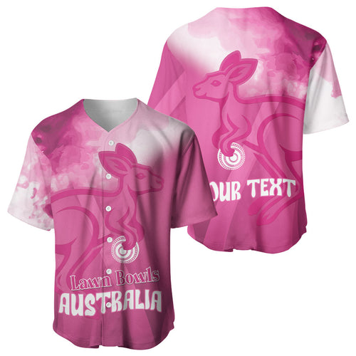 Bowls Australia Breast Cancer Personalised Baseball Jersey Aussie Kangaroo Marble Sporty