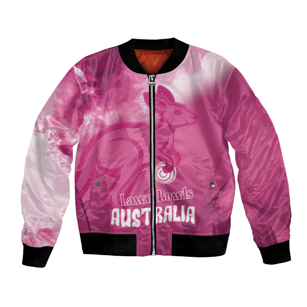 Bowls Australia Breast Cancer Personalised Bomber Jacket Aussie Kangaroo Marble Sporty