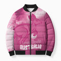 Bowls Australia Breast Cancer Personalised Bomber Puffer Jacket Aussie Kangaroo Marble Sporty
