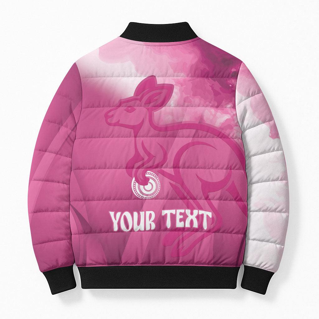 Bowls Australia Breast Cancer Personalised Bomber Puffer Jacket Aussie Kangaroo Marble Sporty