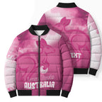 Bowls Australia Breast Cancer Personalised Bomber Puffer Jacket Aussie Kangaroo Marble Sporty