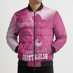 Bowls Australia Breast Cancer Personalised Bomber Puffer Jacket Aussie Kangaroo Marble Sporty