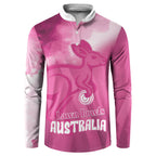 Bowls Australia Breast Cancer Personalised Button Sweatshirt Aussie Kangaroo Marble Sporty