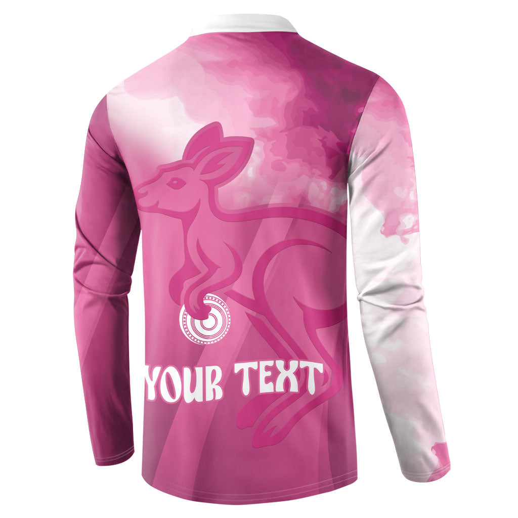 Bowls Australia Breast Cancer Personalised Button Sweatshirt Aussie Kangaroo Marble Sporty