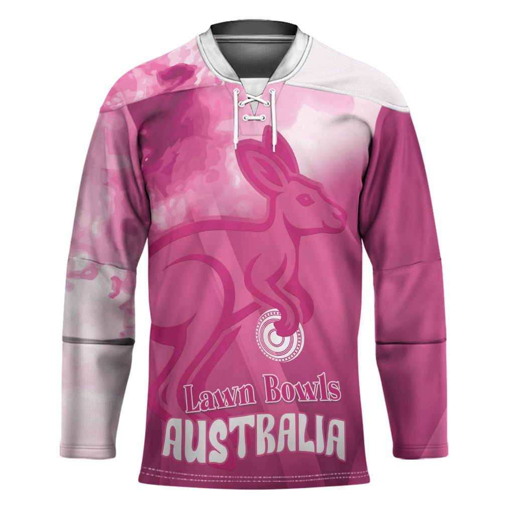 Bowls Australia Breast Cancer Personalised Hockey Jersey Aussie Kangaroo Marble Sporty