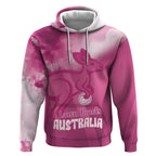 Bowls Australia Breast Cancer Personalised Hoodie Aussie Kangaroo Marble Sporty