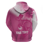 Bowls Australia Breast Cancer Personalised Hoodie Aussie Kangaroo Marble Sporty