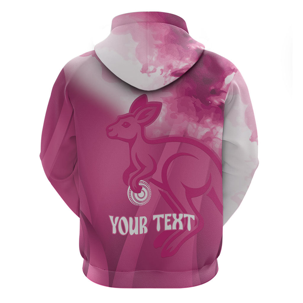 Bowls Australia Breast Cancer Personalised Hoodie Aussie Kangaroo Marble Sporty