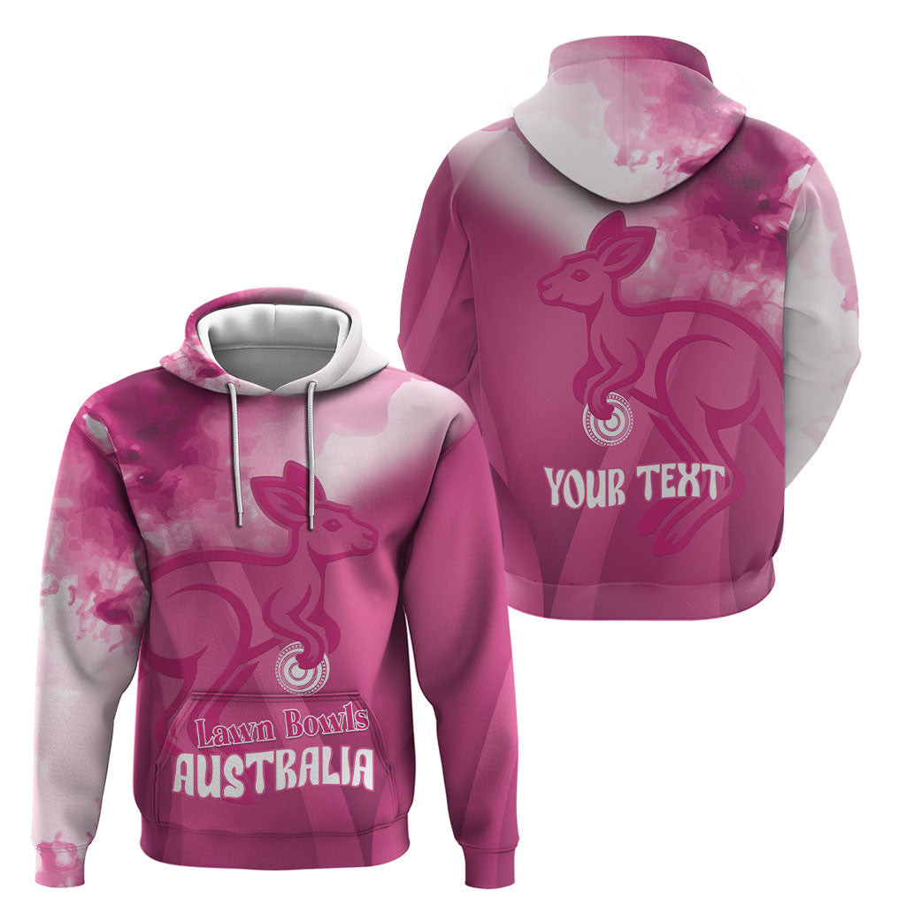 Bowls Australia Breast Cancer Personalised Hoodie Aussie Kangaroo Marble Sporty