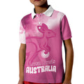 Bowls Australia Breast Cancer Personalised Kid Polo Shirt Aussie Kangaroo Marble Sporty