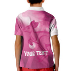 Bowls Australia Breast Cancer Personalised Kid Polo Shirt Aussie Kangaroo Marble Sporty