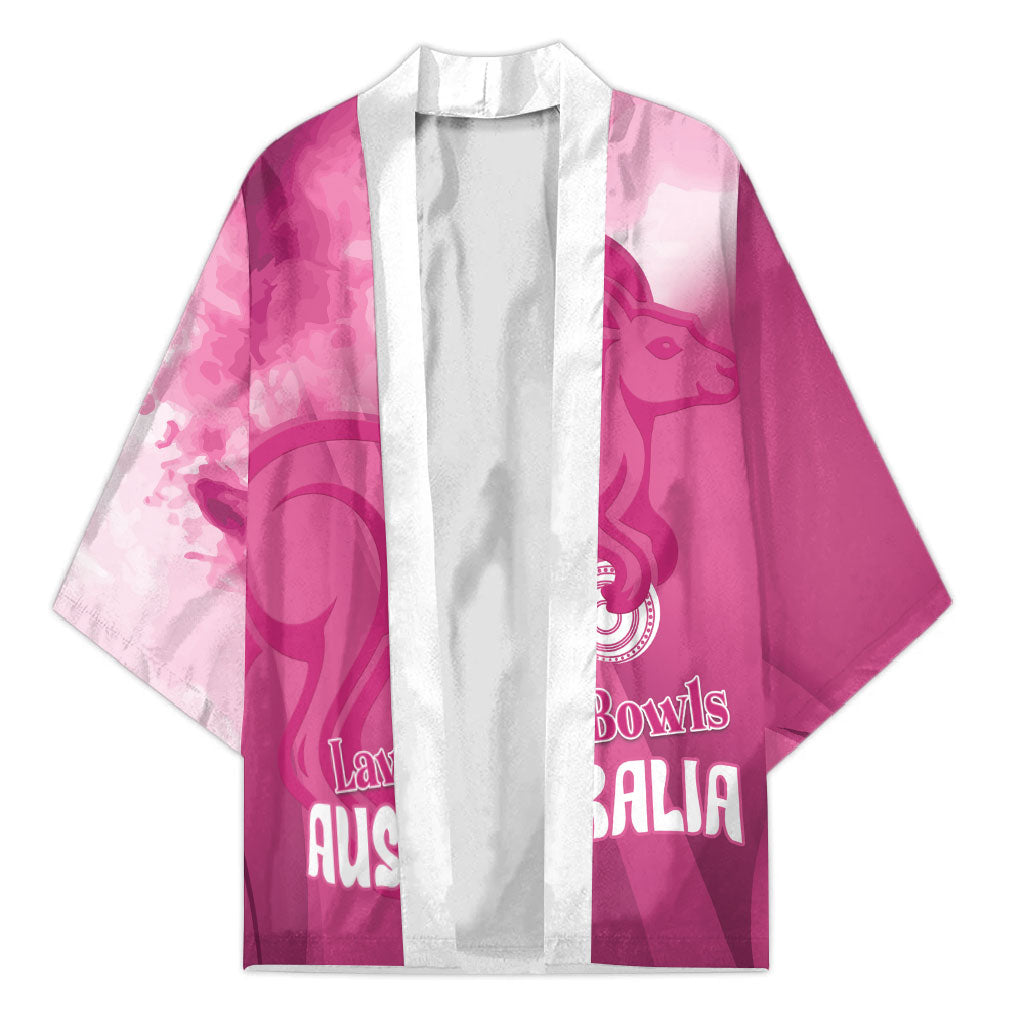 Bowls Australia Breast Cancer Personalised Kimono Aussie Kangaroo Marble Sporty