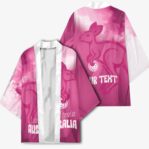 Bowls Australia Breast Cancer Personalised Kimono Aussie Kangaroo Marble Sporty