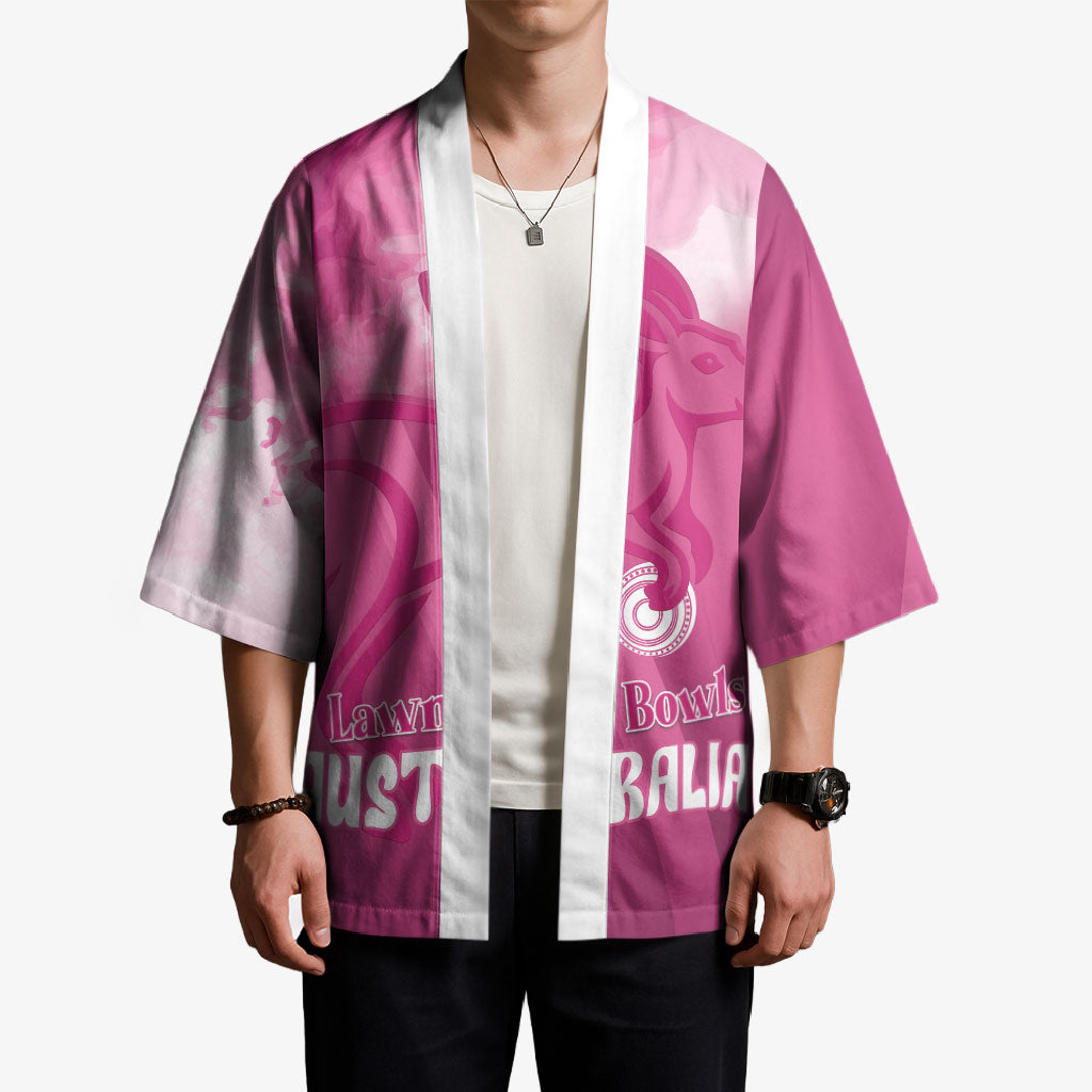 Bowls Australia Breast Cancer Personalised Kimono Aussie Kangaroo Marble Sporty