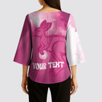 Bowls Australia Breast Cancer Personalised Kimono Sleeve Blouse Aussie Kangaroo Marble Sporty