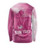 Bowls Australia Breast Cancer Personalised Long Sleeve Shirt Aussie Kangaroo Marble Sporty
