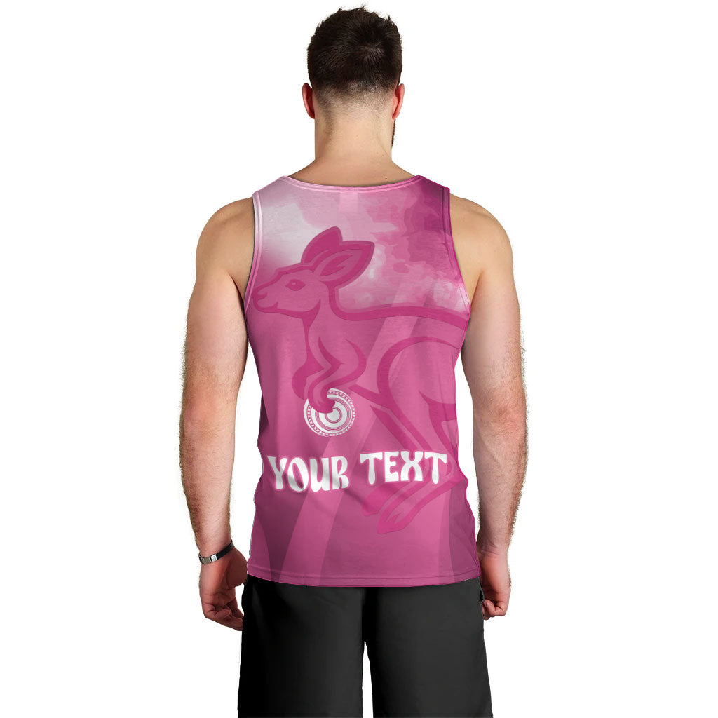Bowls Australia Breast Cancer Personalised Men Tank Top Aussie Kangaroo Marble Sporty