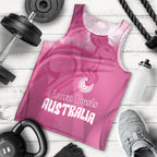 Bowls Australia Breast Cancer Personalised Men Tank Top Aussie Kangaroo Marble Sporty