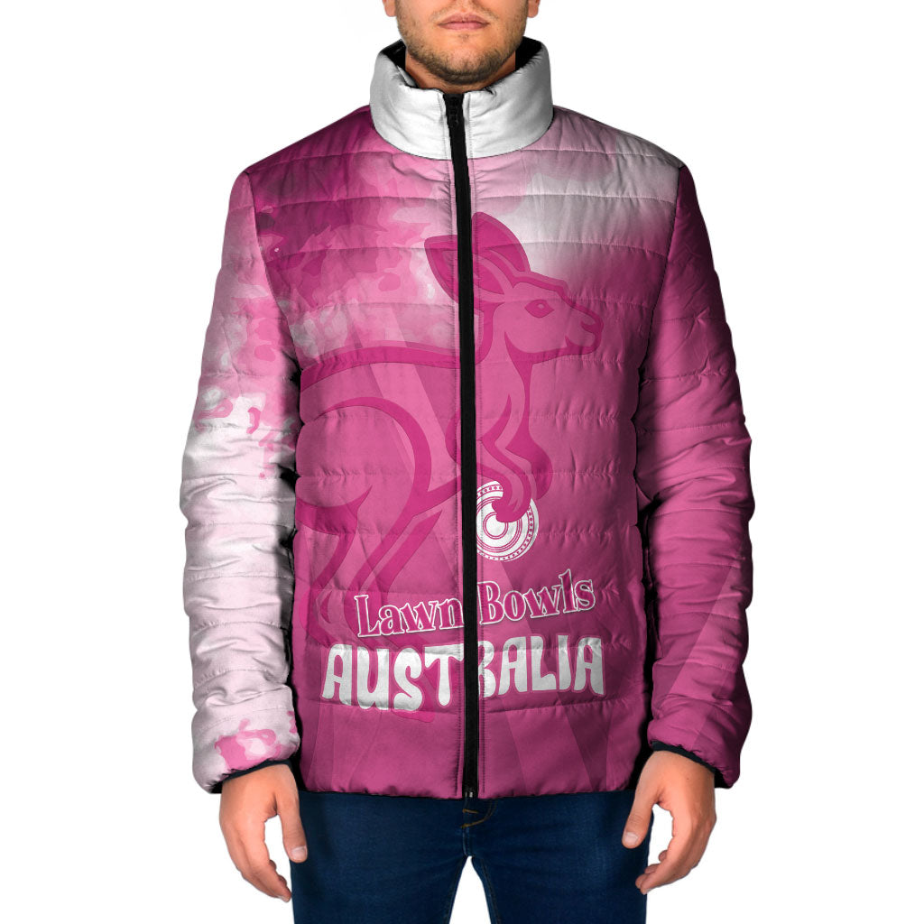 Bowls Australia Breast Cancer Personalised Padded Jacket Aussie Kangaroo Marble Sporty