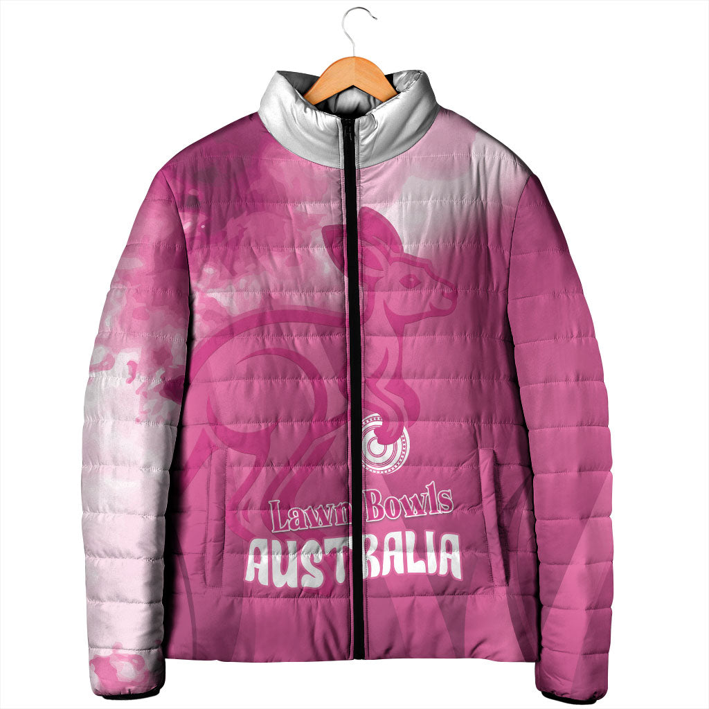 Bowls Australia Breast Cancer Personalised Padded Jacket Aussie Kangaroo Marble Sporty