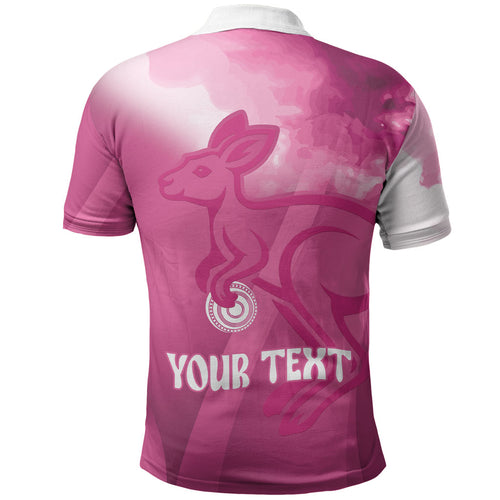 Bowls Australia Breast Cancer Personalised Polo Shirt Aussie Kangaroo Marble Sporty