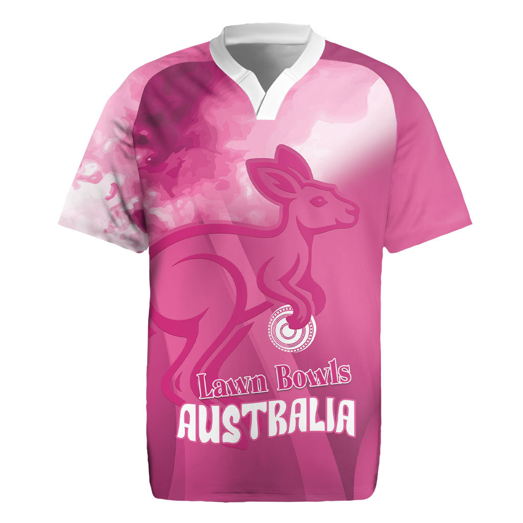 Bowls Australia Breast Cancer Personalised Rugby Jersey Aussie Kangaroo Marble Sporty