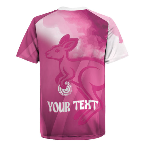 Bowls Australia Breast Cancer Personalised Rugby Jersey Aussie Kangaroo Marble Sporty