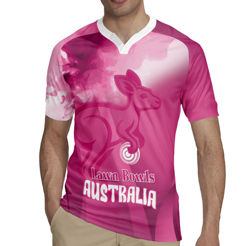 Bowls Australia Breast Cancer Personalised Rugby Jersey Aussie Kangaroo Marble Sporty