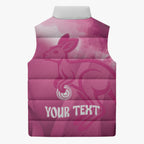 Bowls Australia Breast Cancer Personalised Sleeveless Puffer Jacket Aussie Kangaroo Marble Sporty