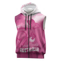Bowls Australia Breast Cancer Personalised Sleeveless Zip Hoodie Aussie Kangaroo Marble Sporty