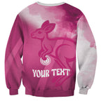 Bowls Australia Breast Cancer Personalised Sweatshirt Aussie Kangaroo Marble Sporty