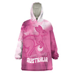 Bowls Australia Breast Cancer Personalised Wearable Blanket Hoodie Aussie Kangaroo Marble Sporty