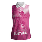 Bowls Australia Breast Cancer Personalised Women Sleeveless Polo Shirt Aussie Kangaroo Marble Sporty