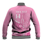 Australia Soccer Breast Cancer Custom Baseball Jacket Think Pink Aussie Opal Aboriginal Art