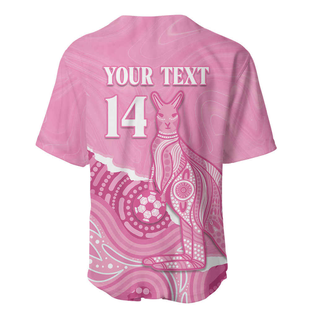 Australia Soccer Breast Cancer Custom Baseball Jersey Think Pink Aussie Opal Aboriginal Art