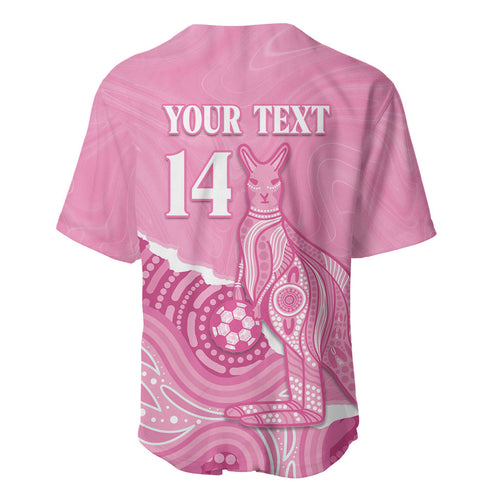 Australia Soccer Breast Cancer Custom Baseball Jersey Think Pink Aussie Opal Aboriginal Art