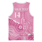 Australia Soccer Breast Cancer Custom Basketball Jersey Think Pink Aussie Opal Aboriginal Art