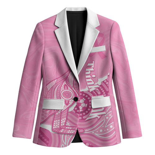 Australia Soccer Breast Cancer Custom Blazer Think Pink Aussie Opal Aboriginal Art
