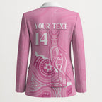 Australia Soccer Breast Cancer Custom Blazer Think Pink Aussie Opal Aboriginal Art