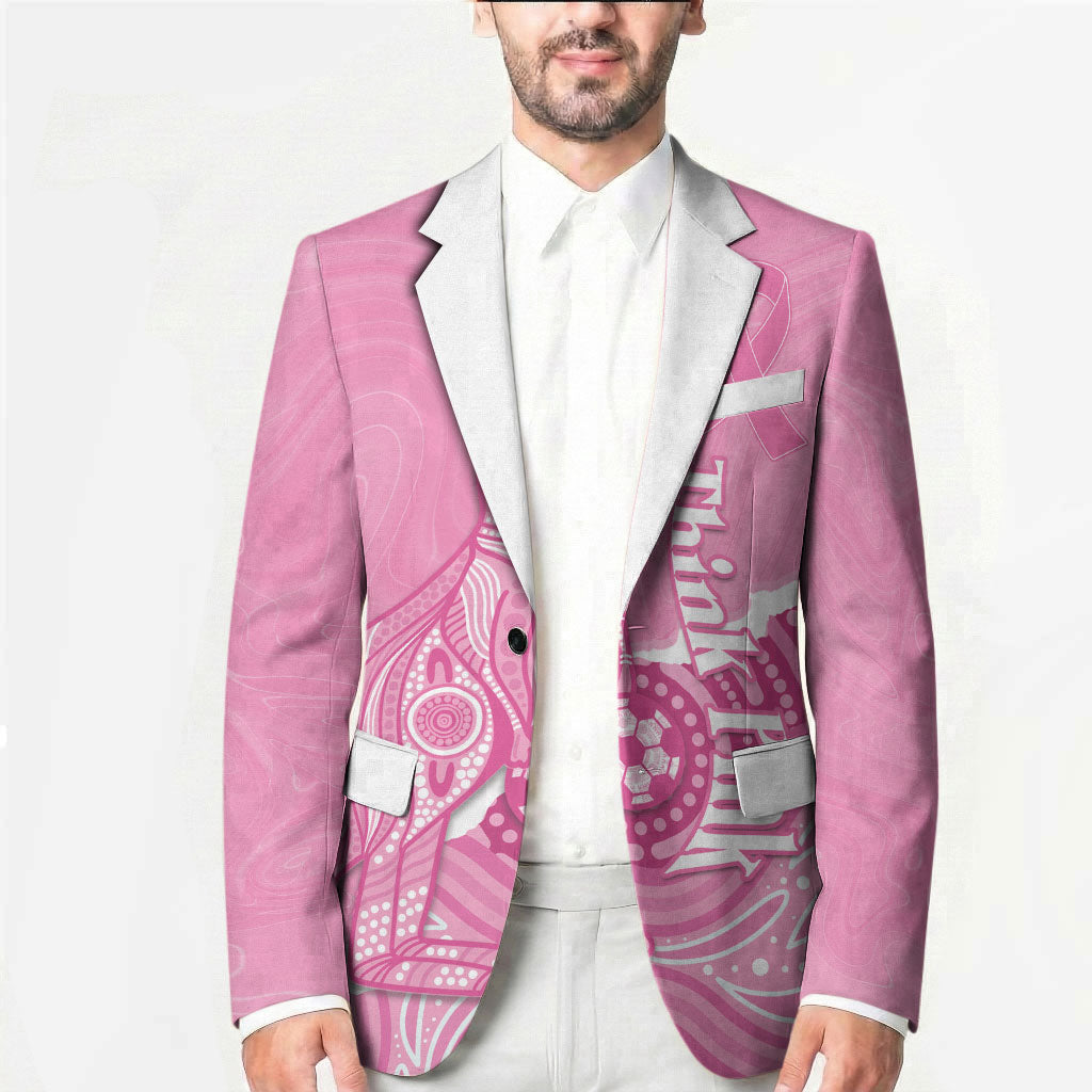 Australia Soccer Breast Cancer Custom Blazer Think Pink Aussie Opal Aboriginal Art