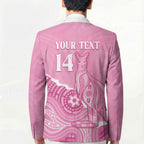 Australia Soccer Breast Cancer Custom Blazer Think Pink Aussie Opal Aboriginal Art