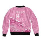 Australia Soccer Breast Cancer Custom Bomber Jacket Think Pink Aussie Opal Aboriginal Art