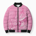 Australia Soccer Breast Cancer Custom Bomber Puffer Jacket Think Pink Aussie Opal Aboriginal Art